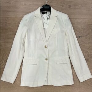 Theory Women's White Linen Blazer